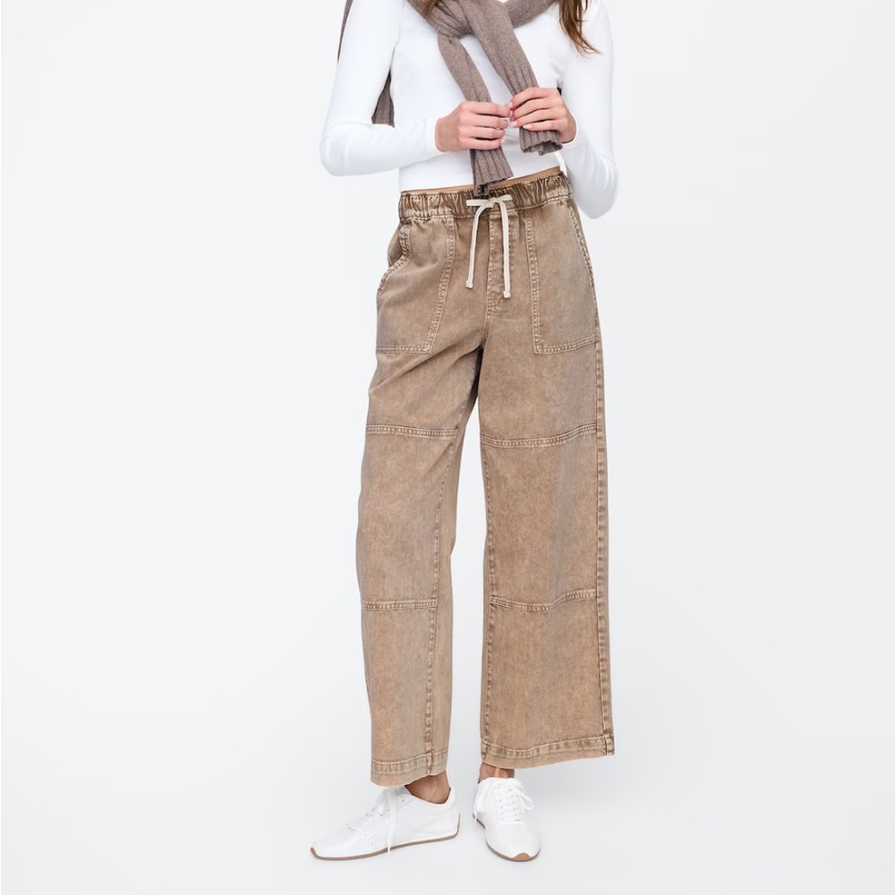 GAP High Rise Wide-Leg Utility Pull-On Jeans